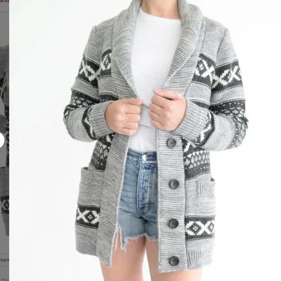 SANSARA Wool blend knit cardigan sweater Small oversized fit - Picture 2 of 13